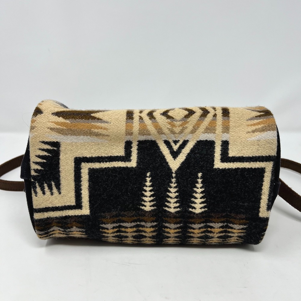 Pendleton Harding Oxford Mix Wool Dopp Bag Leather Strap Crossbody Purse - Picture 6 of 16